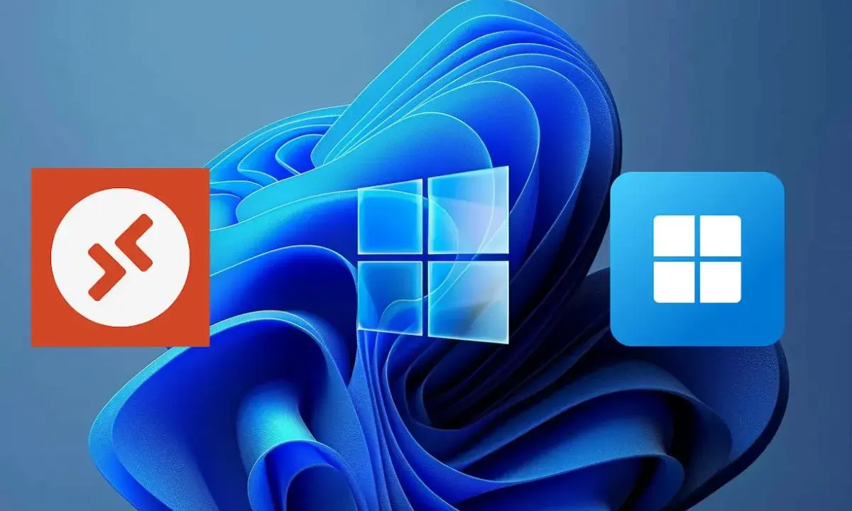 Icônes de connexion bureau à distance : TeamViewer et Connexion Bureau à distance Windows sur fond Windows 11.