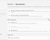 Interface de récupération de Windows 11, avec l'option "Réinitialiser le PC" mise en évidence pour une réinstallation.