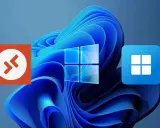 Icônes de connexion bureau à distance : TeamViewer et Connexion Bureau à distance Windows sur fond Windows 11.