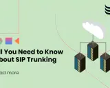 Illustration d'un nuage connecté à des serveurs, avec le texte "All You Need to Know About SIP Trunking". Le trunk sip est essentiel.