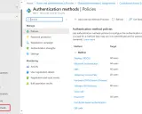 Interface Microsoft Entra ID pour configurer les méthodes d'authentification, y compris le MFA.
