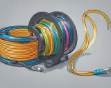 Bobines de câble fibre optique multicolore, prêtes à être déployées sur une longueur maximum.