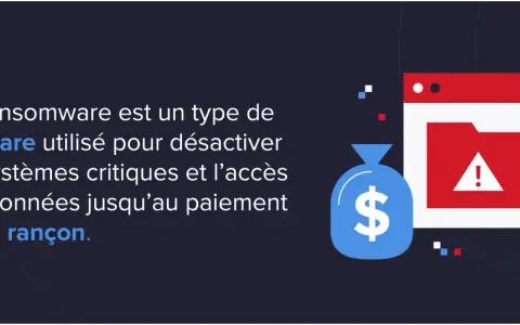 Sac d'argent et dossier avec un point d'exclamation, symbolisant les ransomwares et la nécessité de solutions de ransomware.