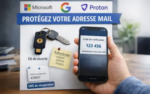 Clé de sécurité, authenticator, code de vérification sur smartphone : des outils pour comment sécuriser mon adresse mail.