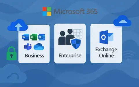 Microsoft 365 propose des licences adaptées aux entreprises : Business, Enterprise et Exchange Online.