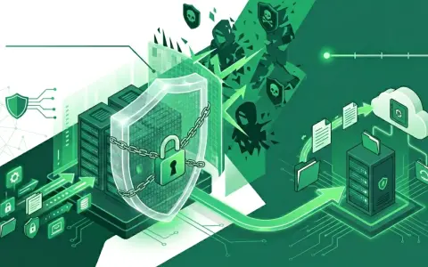 Illustration d'une sécurité informatique robuste, avec des serveurs protégés par un bouclier et un cadenas. Des icônes de menaces tentent de percer, mais le réseau 3G reste sécurisé.