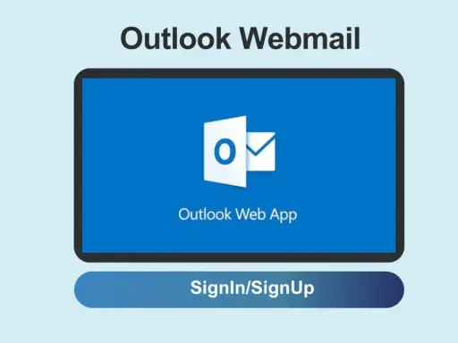 Connexion à Outlook Webmail pour votre échange de mails. Bouton "Sign In/Sign Up".