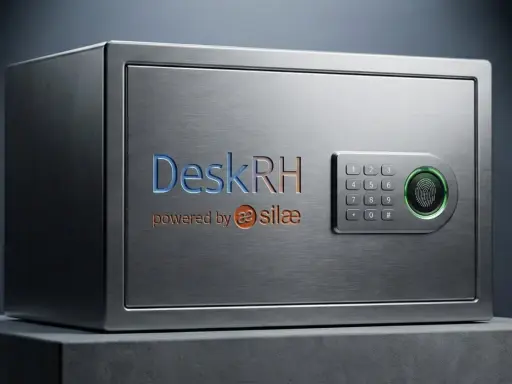 Coffre fort numérique DeskRH, solution pour l'obligation employeur. Sécurisé par empreinte digitale et clavier numérique.