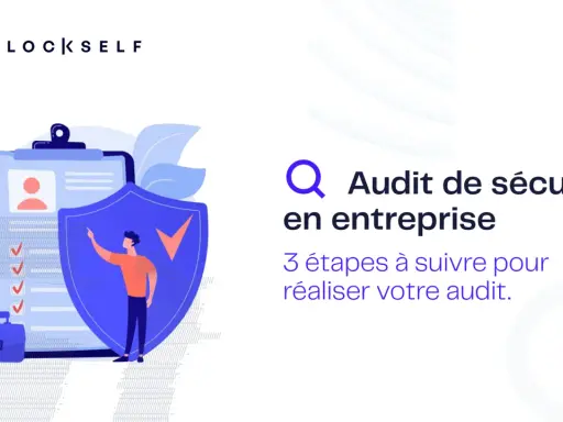 Un auditeur sécurité informatique analyse les risques. Illustration d'un audit d'entreprise avec un bouclier et une checklist.