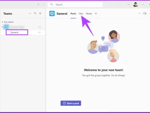 Dans Teams, l'onglet "Fichiers" montre où sont stockées les conversations et documents.