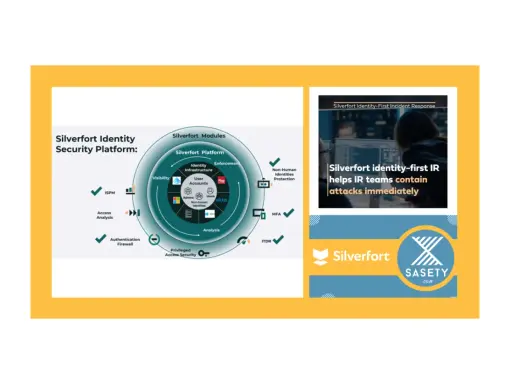 Schéma illustrant la plateforme de sécurité Silverfort, ses modules et les paramètres de sécurité essentiels pour une protection robuste des identités.