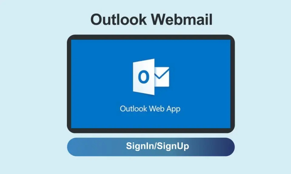 Connexion à Outlook Webmail pour votre échange de mails. Bouton "Sign In/Sign Up".