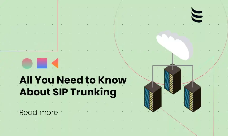 Illustration d'un nuage connecté à des serveurs, avec le texte "All You Need to Know About SIP Trunking". Le trunk sip est essentiel.