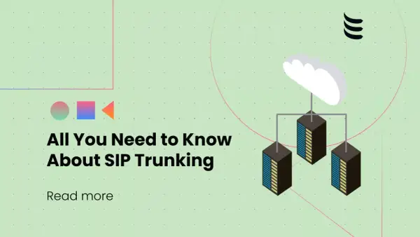 Illustration d'un nuage connecté à des serveurs, avec le texte "All You Need to Know About SIP Trunking". Le trunk sip est essentiel.